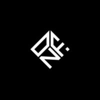 diseño de logotipo de letra onf sobre fondo negro. concepto de logotipo de letra de iniciales creativas onf. diseño de letras onf. vector