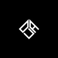 OUA letter logo design on black background. OUA creative initials letter logo concept. OUA letter design. vector