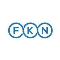 diseño del logotipo de la letra fkn sobre fondo negro. concepto de logotipo de letra de iniciales creativas fkn. diseño de letras fkn. vector