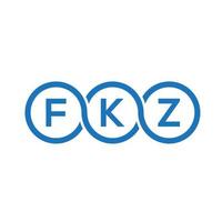 diseño del logotipo de la letra fkz sobre fondo negro. concepto de logotipo de letra de iniciales creativas fkz. diseño de letras fkz. vector