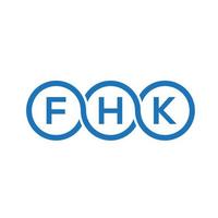 diseño de logotipo de letra fhk sobre fondo negro. concepto de logotipo de letra de iniciales creativas fhk. diseño de letras fhk. vector