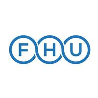 diseño de logotipo de letra fhu sobre fondo negro. concepto de logotipo de letra de iniciales creativas fhu. diseño de letra fhu. vector