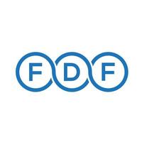 diseño de logotipo de letra fdf sobre fondo negro. concepto de logotipo de letra de iniciales creativas fdf. diseño de letras fdf. vector