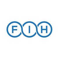 FIH letter logo design on black background. FIH creative initials letter logo concept. FIH letter design. vector