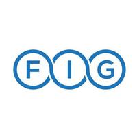 FIG letter logo design on black background. FIG creative initials letter logo concept. FIG letter design. vector