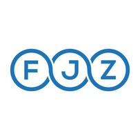 FJZ letter logo design on black background. FJZ creative initials letter logo concept. FJZ letter design. vector