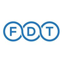 FDT letter logo design on black background. FDT creative initials letter logo concept. FDT letter design. vector