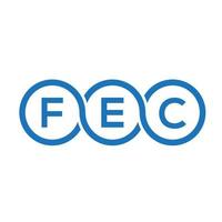 diseño de logotipo de letra fec sobre fondo negro. concepto de logotipo de letra inicial creativa fec. diseño de letras fec. vector