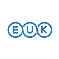 EUK letter logo design on black background. EUK creative initials letter logo concept. EUK letter design. vector