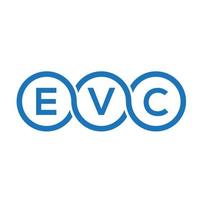 diseño de logotipo de letra evc sobre fondo negro. concepto de logotipo de letra de iniciales creativas de evc. diseño de letras evc. vector