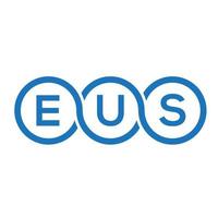 diseño del logotipo de la letra eus sobre fondo negro. concepto del logotipo de la letra de las iniciales creativas eus. diseño de letras eus. vector