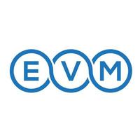 diseño de logotipo de letra evm sobre fondo negro. concepto de logotipo de letra de iniciales creativas de evm. diseño de letras evm. vector