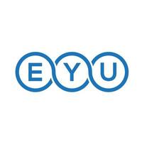 EYU letter logo design on black background. EYU creative initials letter logo concept. EYU letter design. vector