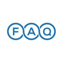 diseño de logotipo de letra faq sobre fondo negro. concepto de logotipo de letra de iniciales creativas faq. diseño de carta de preguntas frecuentes. vector