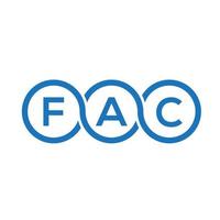 FAC letter logo design on black background. FAC creative initials letter logo concept. FAC letter design. vector