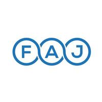 FAJ letter logo design on black background. FAJ creative initials letter logo concept. FAJ letter design. vector