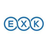 EXK letter logo design on black background. EXK creative initials letter logo concept. EXK letter design. vector