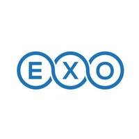 diseño de logotipo de letra exo sobre fondo negro. concepto del logotipo de la letra de las iniciales creativas de exo. diseño de letras exo. vector