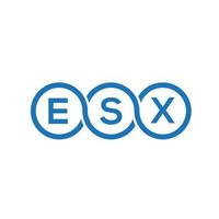 diseño del logotipo de la letra esx sobre fondo negro. concepto de logotipo de letra de iniciales creativas esx. diseño de letra esx. vector