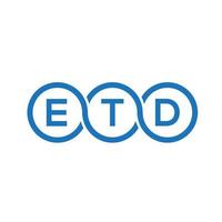 diseño de logotipo de letra etd sobre fondo negro. etd concepto de logotipo de letra de iniciales creativas. diseño de letras etd. vector