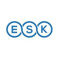 diseño de logotipo de letra esk sobre fondo negro. concepto de logotipo de letra de iniciales creativas esk. diseño de letras esk. vector