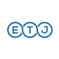 diseño de logotipo de letra etj sobre fondo negro. concepto de logotipo de letra de iniciales creativas etj. diseño de letras etj. vector