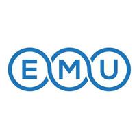 EMU letter logo design on black background. EMU creative initials letter logo concept. EMU letter design. vector