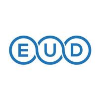 EUD letter logo design on black background. EUD creative initials letter logo concept. EUD letter design. vector