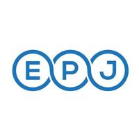 EPJ letter logo design on black background. EPJ creative initials letter logo concept. EPJ letter design. vector