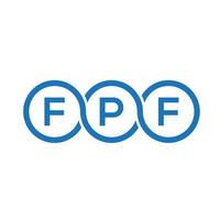 diseño de logotipo de letra fpf sobre fondo negro. concepto de logotipo de letra de iniciales creativas fpf. diseño de letras fpf. vector