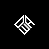 OWA letter logo design on black background. OWA creative initials letter logo concept. OWA letter design. vector