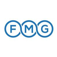 FMG letter logo design on black background. FMG creative initials letter logo concept. FMG letter design. vector