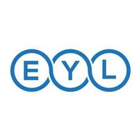 diseño del logotipo de la letra eyl sobre fondo negro. eyl creative iniciales carta logo concepto. diseño de letras eyl. vector