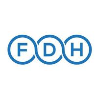 diseño del logotipo de la letra fdh sobre fondo negro. concepto de logotipo de letra de iniciales creativas fdh. diseño de letras fdh. vector