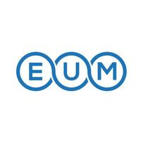 diseño del logotipo de la letra eum sobre fondo negro. concepto de logotipo de letra de iniciales creativas eum. diseño de letras eum. vector