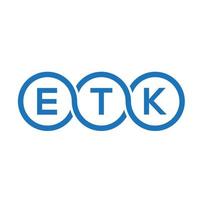 diseño de logotipo de letra etk sobre fondo negro. etk creative iniciales carta logo concepto. diseño de letras etk. vector