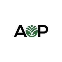 diseño de logotipo de letra aop sobre fondo blanco. concepto de logotipo de letra de iniciales creativas aop. diseño de letras aop. vector