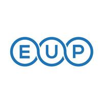 diseño del logotipo de la letra eup sobre fondo negro. eup concepto creativo del logotipo de la letra inicial. diseño de letra eup. vector