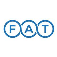 FAT letter logo design on black background. FAT creative initials letter logo concept. FAT letter design. vector