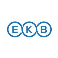 diseño de logotipo de letra ekb sobre fondo negro. Concepto de logotipo de letra de iniciales creativas ekb. diseño de letras ekb. vector