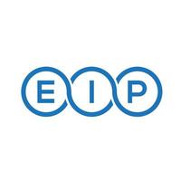 diseño de logotipo de letra eip sobre fondo negro. concepto de logotipo de letra de iniciales creativas eip. diseño de letras eip. vector