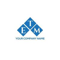diseño de logotipo de letra etm sobre fondo blanco. etm creative iniciales carta logo concepto. diseño de letras etm. vector
