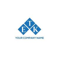 ETK letter logo design on white background. ETK creative initials letter logo concept. ETK letter design. vector