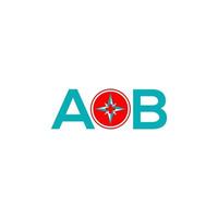 diseño de logotipo de letra aob sobre fondo blanco. concepto de logotipo de letra de iniciales creativas aob. diseño de letras aob. vector