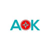 diseño de logotipo de letra aok sobre fondo blanco. aok concepto creativo del logotipo de la letra inicial. aok diseño de letras. vector