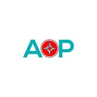 diseño de logotipo de letra aop sobre fondo blanco. concepto de logotipo de letra de iniciales creativas aop. diseño de letras aop. vector