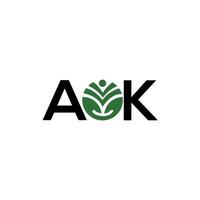 diseño de logotipo de letra aok sobre fondo blanco. aok concepto creativo del logotipo de la letra inicial. aok diseño de letras. vector