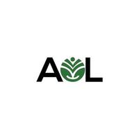 AOL letter logo design on white background. AOL creative initials letter logo concept. AOL letter design. vector