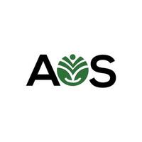 AOS letter logo design on white background. AOS creative initials letter logo concept. AOS letter design. vector