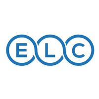 diseño de logotipo de letra elc sobre fondo negro. elc concepto de logotipo de letra de iniciales creativas. diseño de letras elc. vector